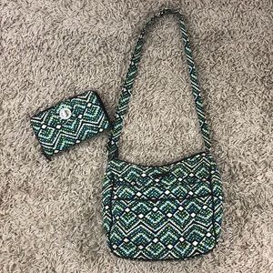 Vera Bradley Flowered Shoulder Bag and Wallet
